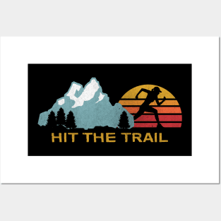 Retro Vintage Hit The Trail Running Illustration Posters and Art